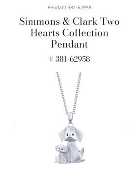 Sterling Silver 925 Origami Dog and Puppy Pendant Necklace .01ctw Black Diamonds